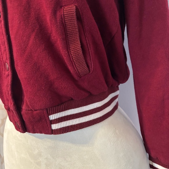 Forever 21 Burgundy Varsity Jacket - Picture 3 of 4